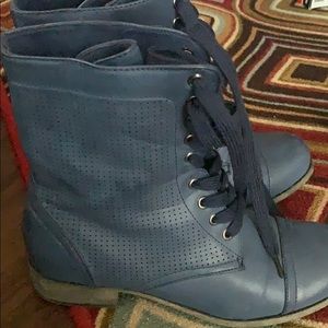 Mia blue military style boots